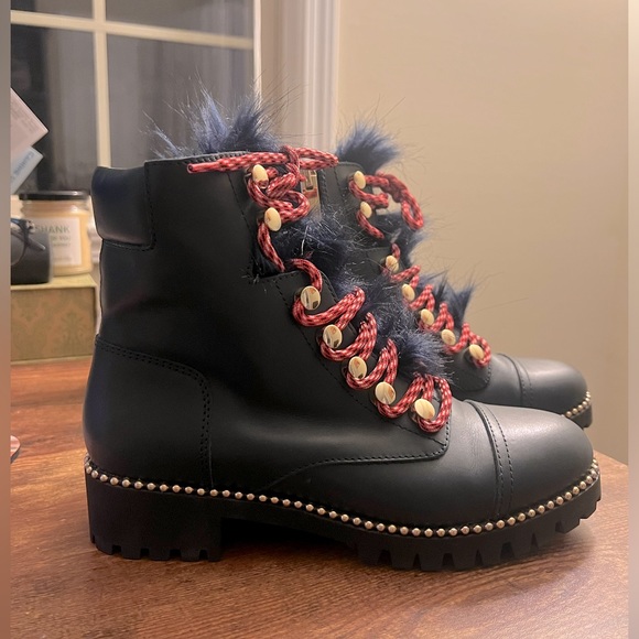 Cecelia New York navy blue boots with the fur!  Excellent condition! - Picture 2 of 9